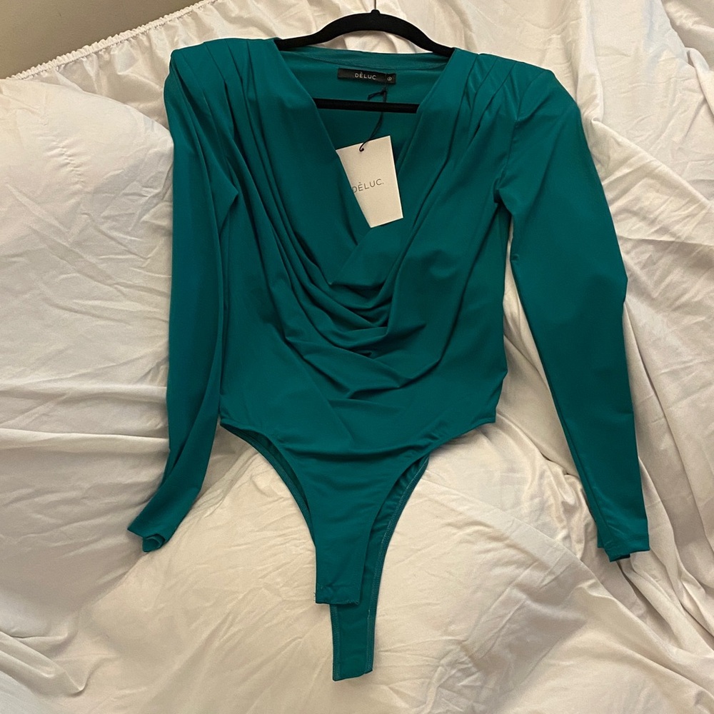 Deluc Teal Long Sleeve Bodysuit